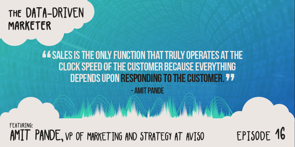 “Sales is the only function that truly operates at the clock speed of the customer because everything depends upon responding to the customer.” — Amit Pande