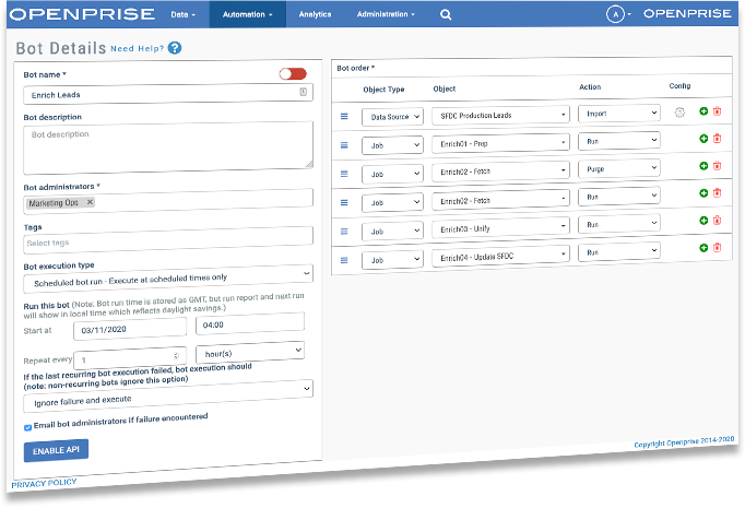 one click custom api