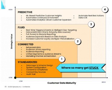 Typical data maturity model for typical B2B companies