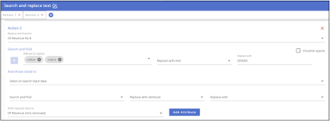Screenshot showing how the RDA Cloud Search and replace text task template replaces characters.